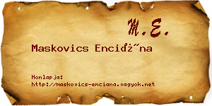 Maskovics Enciána névjegykártya